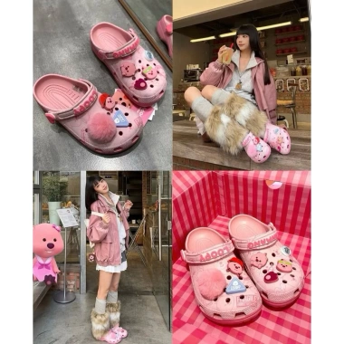 Dép sandal nhựa đính charm dễ thương cho nữ – Siêu nhẹ êm chân, xinh đi học, đi chơi giá 323k