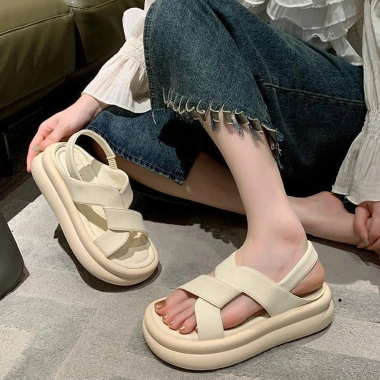 Dép Sandal Nữ Đi Biển N12 QCCC - Quai Sáp Chéo, Đế Eva Hai Tầng Siêu Nhẹ 223k