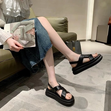 Dép Sandal Nữ Đi Biển N12 QCCC - Quai Sáp Chéo, Đế Eva Hai Tầng Siêu Nhẹ 223k