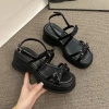 Dép Sandal Nữ Kết Nơ Đế Cao 4-5cm - Đi Êm Chân, Phù Hợp Đi Học và Đi Làm B1 7