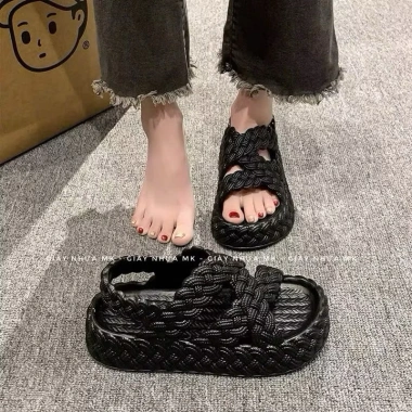 Dép sandal nữ quai chéo Đúc Độn 5cm EVA siêu nhẹ, bền - Đi biển, mưa, học, giá 76.000 6 Dép sandal nữ quai chéo Đúc Độn 5cm EVA siêu nhẹ, bền - Đi biển, mưa, học, giá 76.000 6