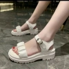 Dép sandal nữ quai da nhún xinh xắn, đế 5P siêu nhe êm, 3 màu kem đen trắng, giá ưu đãi 112k 7