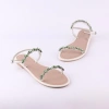 Dép sandal nữ quai dây mảnh đính đá thấp 1cm - Đi biển thời trang cao cấp Hishoo S147 345k 2