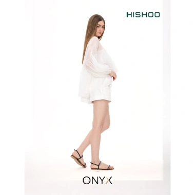 Dép sandal nữ quai dây mảnh đính đá thấp 1cm - Đi biển thời trang cao cấp Hishoo S147 345k