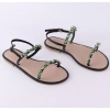 Dép sandal nữ quai dây mảnh đính đá thấp 1cm - Đi biển thời trang cao cấp Hishoo S147 345k 9