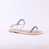 Dép sandal nữ quai dây mảnh đính đá thấp 1cm - Đi biển thời trang cao cấp Hishoo S147 345k 10