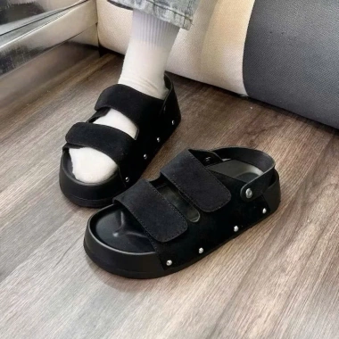 Dép Sandal Nữ Quai Hậu Đ01 Đế Cao 4-5cm Quai Nỉ Bản To Mới Chốt Đinh Giá 119k