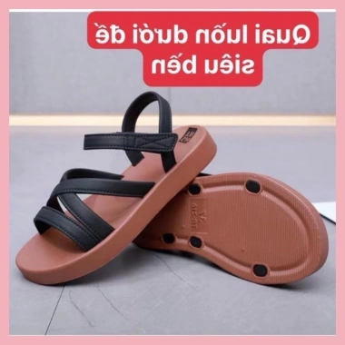 Dép sandal nữ quai hậu đế bệt dây, phong cách phố đi mưa, du lịch tắm biển, cao su thời trang - Thế Giới 1.997, 54.000₫ 2