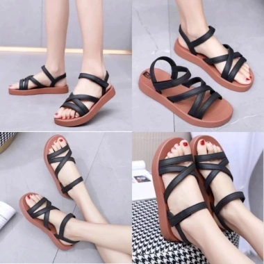 Dép sandal nữ quai hậu đế bệt dây, phong cách phố đi mưa, du lịch tắm biển, cao su thời trang - Thế Giới 1.997, 54.000₫ 8