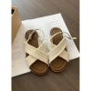 Dép sandal quai chéo vải bản da mềm, đế bệt đan chéo, quai cài điều chỉnh cho mùa summer đi biển 2