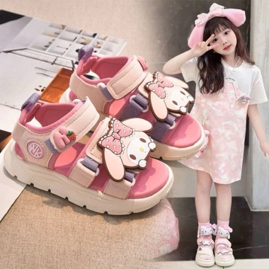 Dép sandal quai hậu bé gái họa tiết hoạt hình, đế mềm chống trơn trượt, phù hợp đi biển - Giá 194.000đ