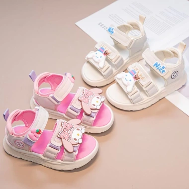 Dép sandal quai hậu bé gái họa tiết hoạt hình, đế mềm chống trơn trượt, phù hợp đi biển - Giá 194.000đ