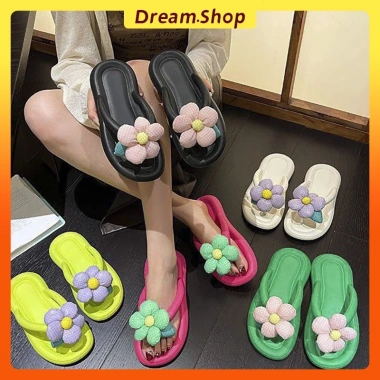 Dép sandal xỏ ngón đính hoa thoải mái, thời trang đi biển mùa hè nữ size 36-45 79.000đ