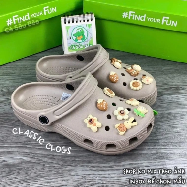 Dép sục Cross Nam Nữ Sunny - Hoàn thiện cao, nhẹ bền, thoáng, tặng 12 charm - 198.000đ