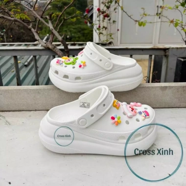Dép sục cross nữ Crush 7cm cao, chống trơn trượt, êm chân, tặng charm 3D - Giá 400.000đ