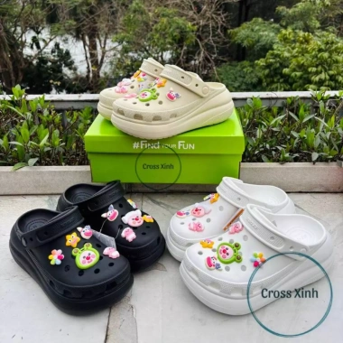 Dép sục cross nữ Crush 7cm cao, chống trơn trượt, êm chân, tặng charm 3D - Giá 400.000đ