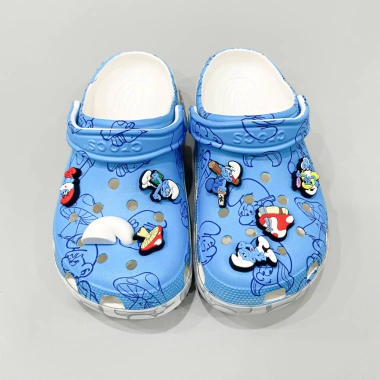 Dép sục Dinas Xì Trum Smurfs Nam Nữ Nhựa EVA Cao Cấp Siêu Bền Tặng Charm 2