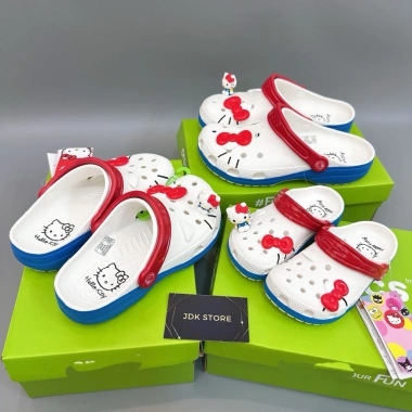 Đép sục Hello Kitty trắng nơ đỏ cho người lớn và trẻ em - Giá chỉ 380.000 VND 2
