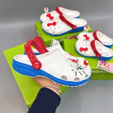 Đép sục Hello Kitty trắng nơ đỏ cho người lớn và trẻ em - Giá chỉ 380.000 VND 6