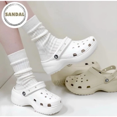 Dép Sục Nữ Crocs Classic Đế Cao 5cm Đúc Nguyên Khối - Giá 152k, Tặng 14 Sticker 9