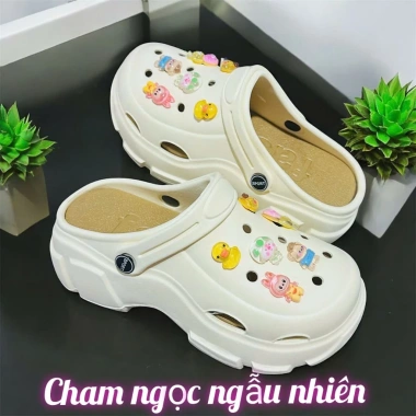 Dép Sục Nữ Đế Cao 7cm Gắn Cham Nổi Thời Trang Cao Cấp Giá 45k 3