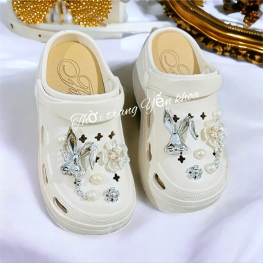 Dép Sục Nữ Đế Cao 7cm Gắn Cham Nổi Thời Trang Cao Cấp Giá 45k 5