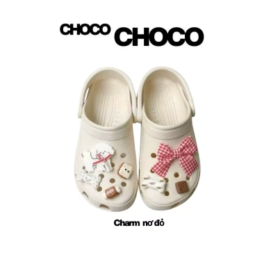 Dép Sục Quai Hậu Không Thấm Nước Nam Nữ Êm Chân Kèm Charm Dễ Thương - 89.000₫