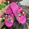 Dép tổ ong màu hồng gắn chuột Mickey lớn + 8 sticker nhỏ, siêu nhẹ VAC du lịch biển chỉ 120k 3