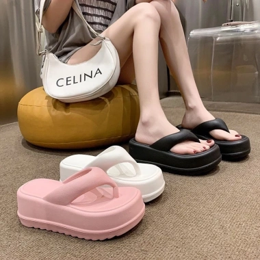 Dép tông EVA cao cấp độn đế 6cm, kẹp ngón bền, thích hợp đi biển, đi chơi - 62k