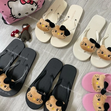 Dép tông gấu Heloki cute xinh, thích hợp đi trong nhà và đi biển, giá 72.000đ