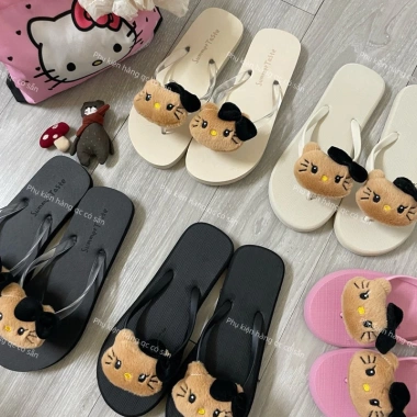 Dép tông gấu Heloki cute xinh, thích hợp đi trong nhà và đi biển, giá 72.000đ