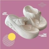 Dép tông hè đế cao 7cm tôn gắn charm đá, êm chân, dễ phối đồ đi du lịch biển 7