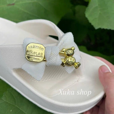 Dép tông nữ Đính nơ, độn cao 5cm, kẹp xỏ ngón xinh xắn - Đi chơi, đi biển 59k 4