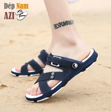 Dép Xăng Đan Nam Quai Chéo Đế Êm Chống Trượt, Chống Nước - Phong Cách Đi Biển Thời Trang, Giá 182.750 VND