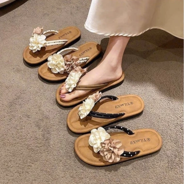 Dép Xỏ Ngón Đế Phẳng Hình Hoa Nữ Size 36-41 - Siêu nhẹ, thoải mái, giá 49k chỉ tại Slipper Store
