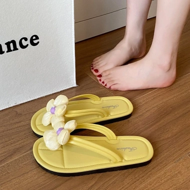 Dép Xỏ Ngón Đính Hoa Thời Trang Nữ Đế Chống Trượt Thanh Lịch Dễ Phối Đồ 3 Màu 2 Dép Xỏ Ngón Đính Hoa Thời Trang Nữ Đế Chống Trượt Thanh Lịch Dễ Phối Đồ 3 Màu 2