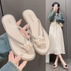 Dép xỏ ngón nữ đế bệt, đính hoa, chống thấm nước, chống trơn trượt, mềm êm chân - 89k