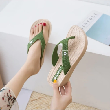 Dép xỏ ngón nữ DN06 đế xuồng cao 5 phân, kẹp tông, chống thấm nước, chống trơn trượt, phù hợp đi biển, đi mưa - 89.000₫