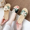 Dép xỏ ngón nữ DN64 đế bệt, chống thấm nước, không trơn trượt, vân cói đính hoa - 79k 8