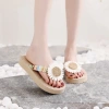 Dép xỏ ngón nữ giả cói hoa cúc cao 5cm và 3cm, đi biển siêu thích, giá 109k 2