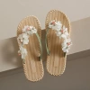 Dép Xỏ Ngón Nữ Hoa Vải Chống Trượt, Chống Mòn, Đế Bằng - Thời Trang Đi Biển Giá 65.000₫ 7