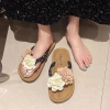 Dép xỏ ngón nữ mềm mại, chống trượt, họa tiết hoa dễ thương - Thời trang đi biển, giá chỉ 69.300₫ 2