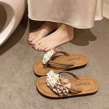 Dép xỏ ngón nữ mềm mại, chống trượt, họa tiết hoa dễ thương - Thời trang đi biển, giá chỉ 69.300₫ 5