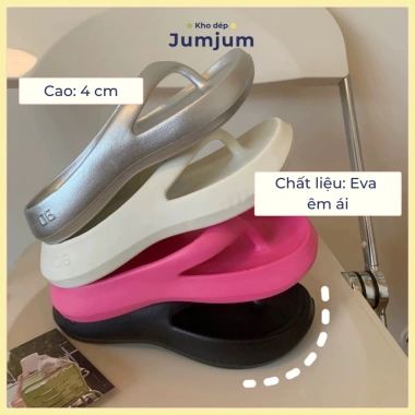 Dép xỏ ngón nữ QC cao cấp, đế cao 4cm EVA, êm chân, nhẹ, kháng nước - Giá 90.738