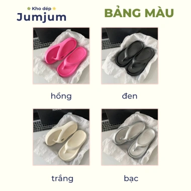 Dép xỏ ngón nữ QC cao cấp, đế cao 4cm EVA, êm chân, nhẹ, kháng nước - Giá 90.738