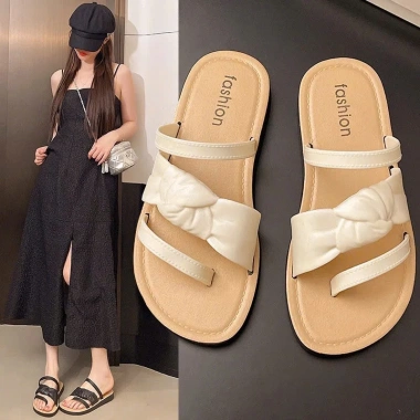 Dép Xỏ Ngón Nữ Quai Thắt 2.025 - Phong Cách Đi Chơi Du Lịch Giá 55k