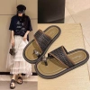 Dép xỏ ngón nữ thời trang đan charm hạt 2 màu trắng kem-đen, đi biển đi chơi, 35.000 VND 4