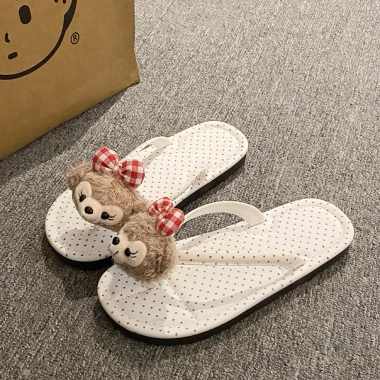 Dép Xỏ Ngón Shirley Rose Chấm Bi Đế Dày Đệm Mềm Chống Trượt Nữ Đi Biển 63K