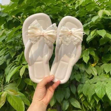 Dép xỏ ngón tăng 5cm hoa lan, hoa hồng, nơ xinh - mẫu mới đi biển, đi chơi phối đồ