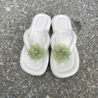 Dép xỏ ngón tăng 5cm hoa lan, hoa hồng, nơ xinh - mẫu mới đi biển, đi chơi phối đồ